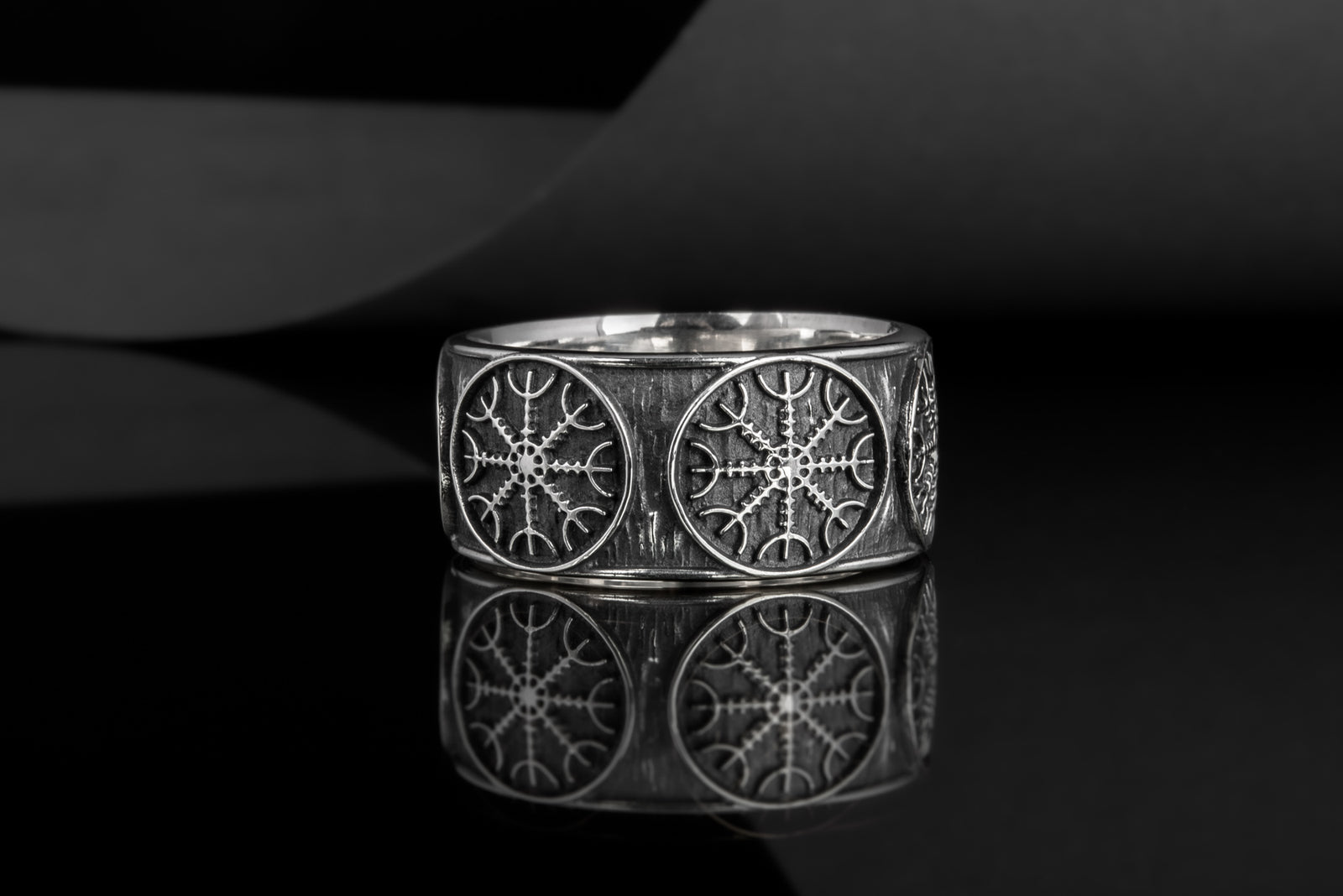 Bague Texturée Aegishjalmur — Argent 925