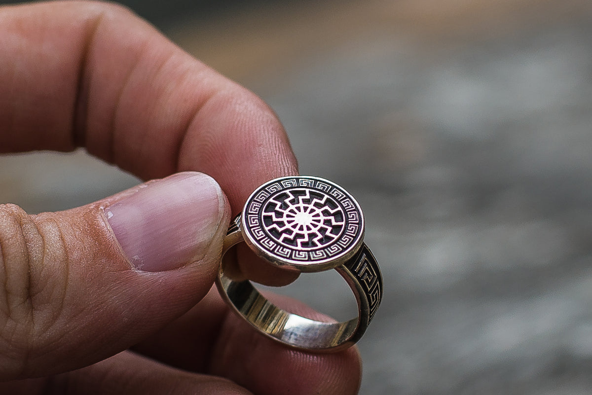 Bague Soleil Noir Bjorn — Argent 925