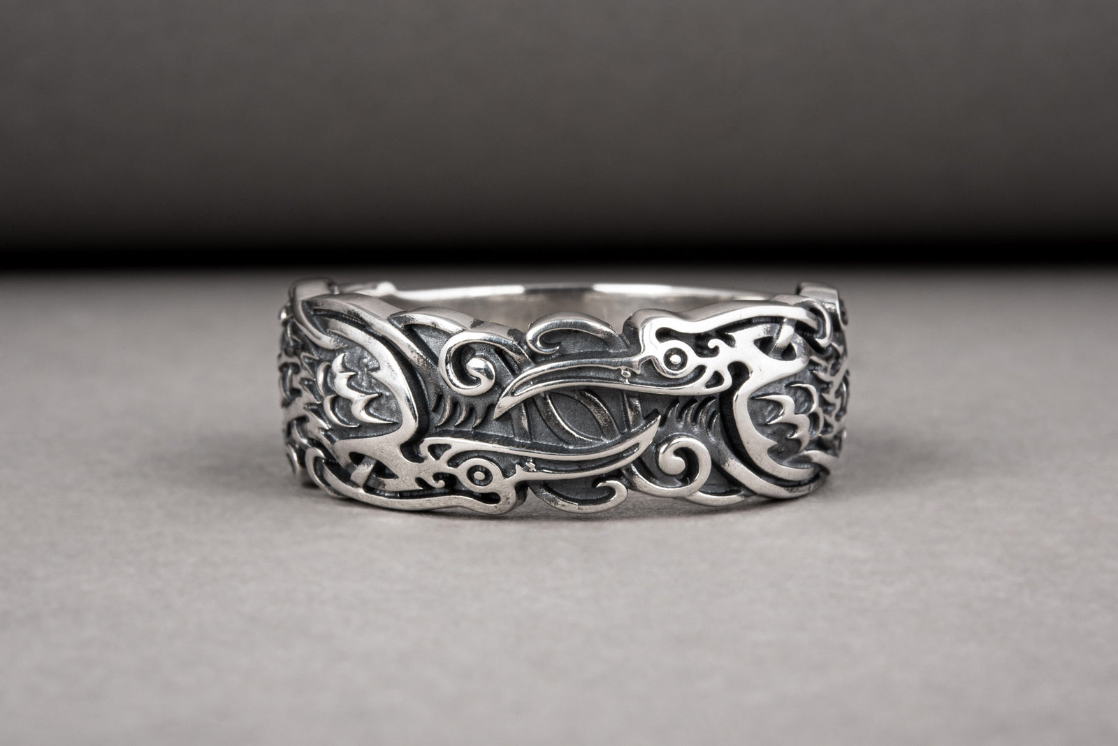 Bague Corbeaux et Ornement — Argent 925