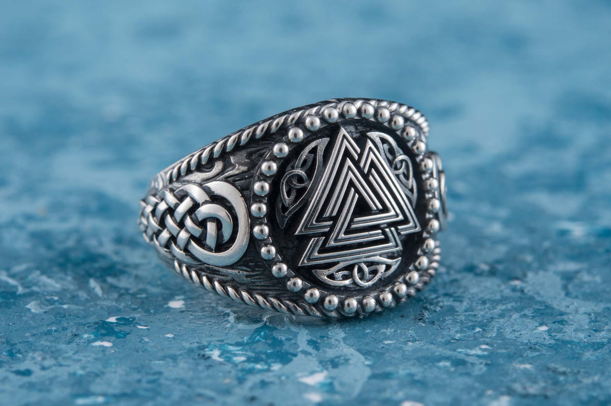 Bague Valknut et Ornement Ivar — Argent 925