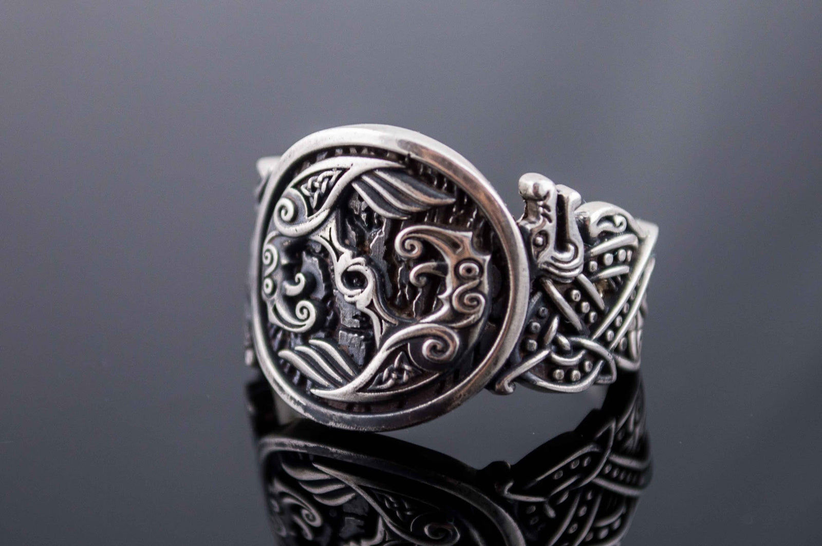 Bague Chevalière Viking Gunnar — Argent 925