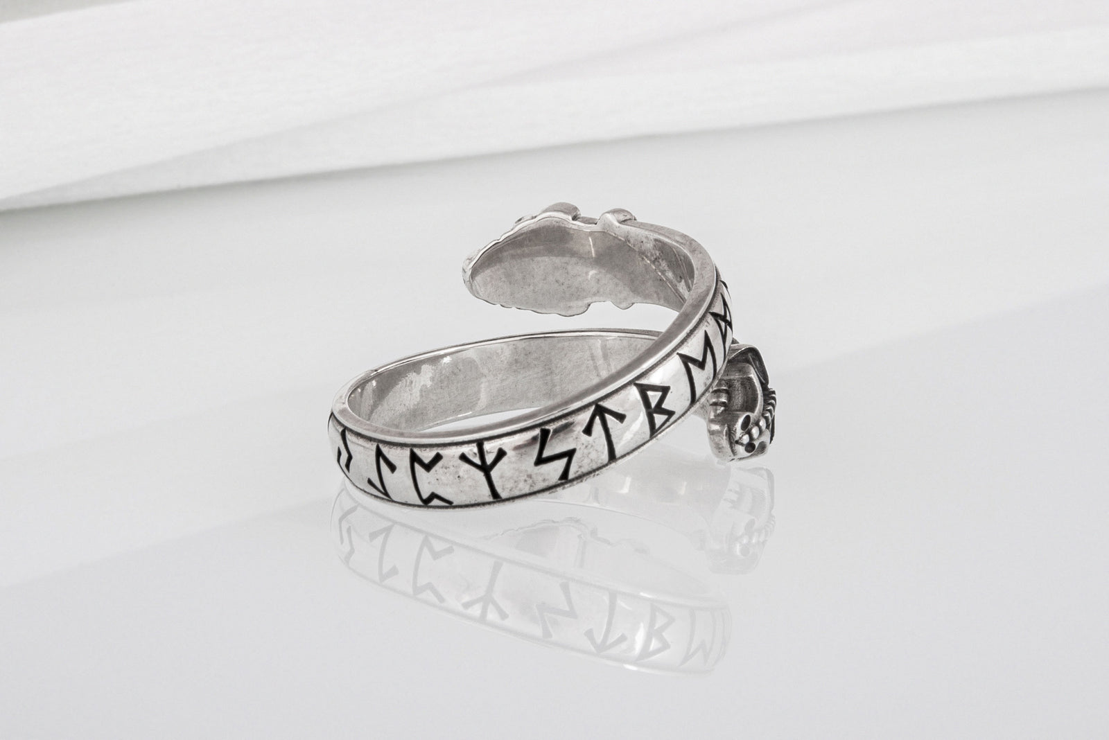 Bague Serpent et Futhark Ancien — Argent 925