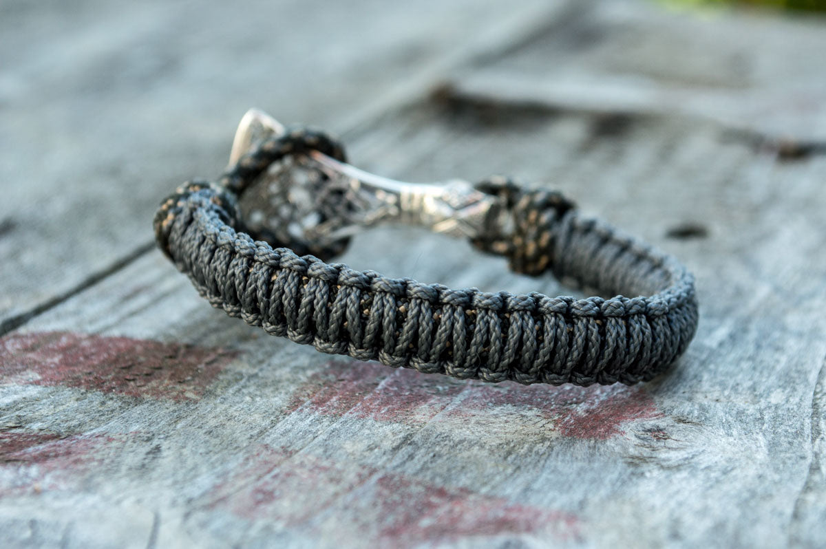 Bracelet Paracorde Hache Viking Ivar — Argent 925