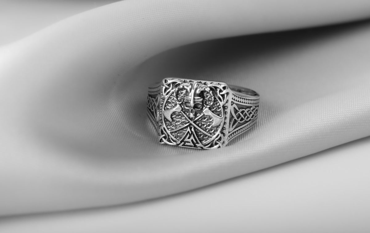 Bague Symboles Vikings Ivar — Argent 925