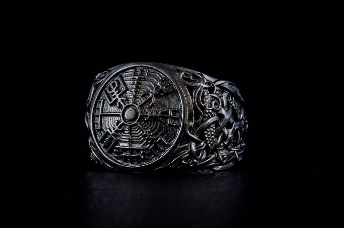 Bague Vegvisir et Style Mammen — Argent 925