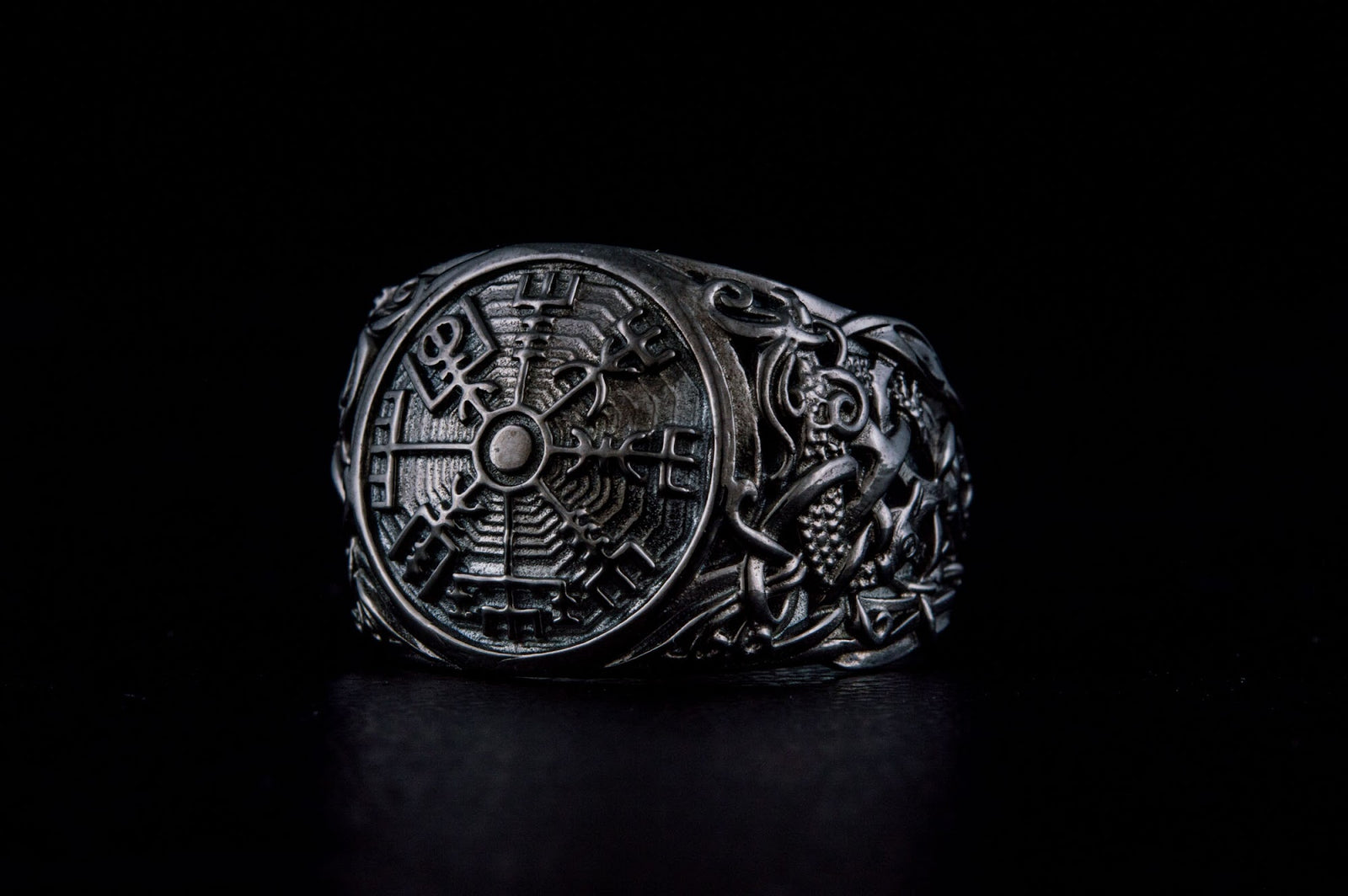 Bague Vegvisir et Style Mammen — Argent 925