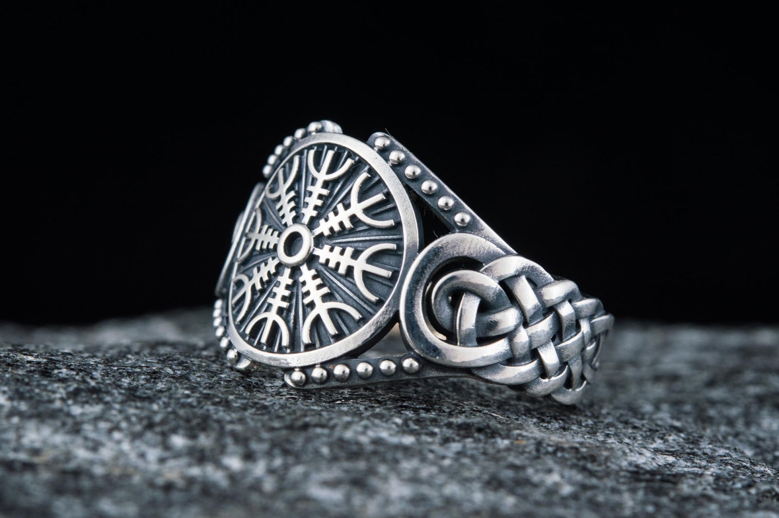 Bague Aegishjalmur et Ornement Bjorn — Argent 925