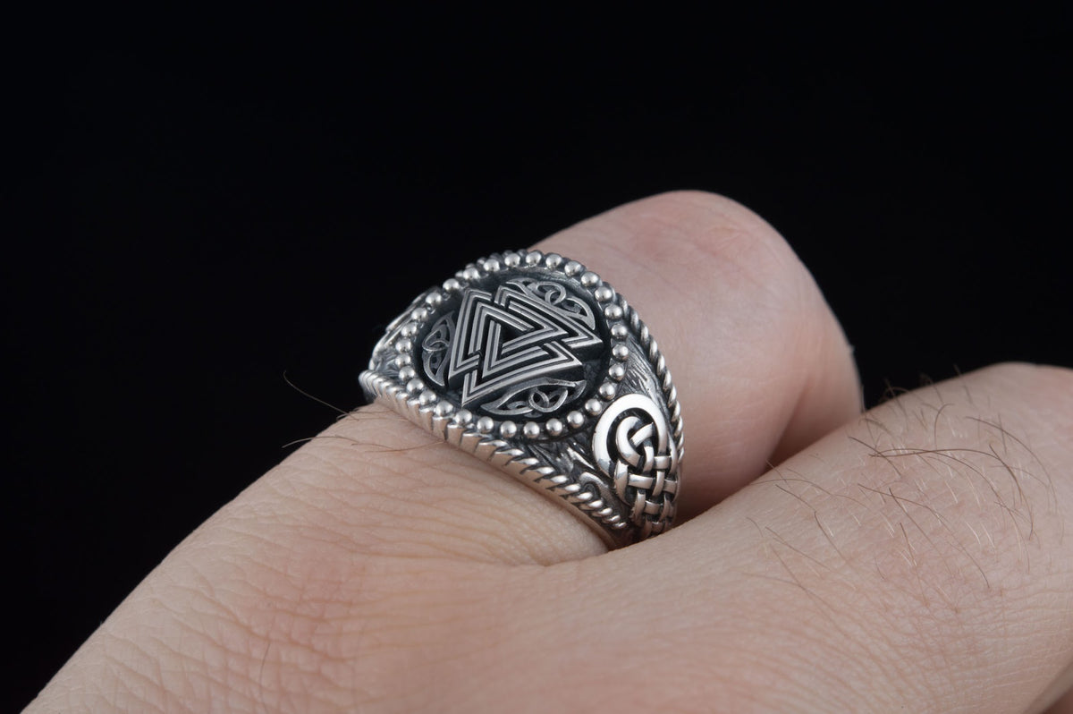 Bague Valknut et Ornement Ivar — Argent 925