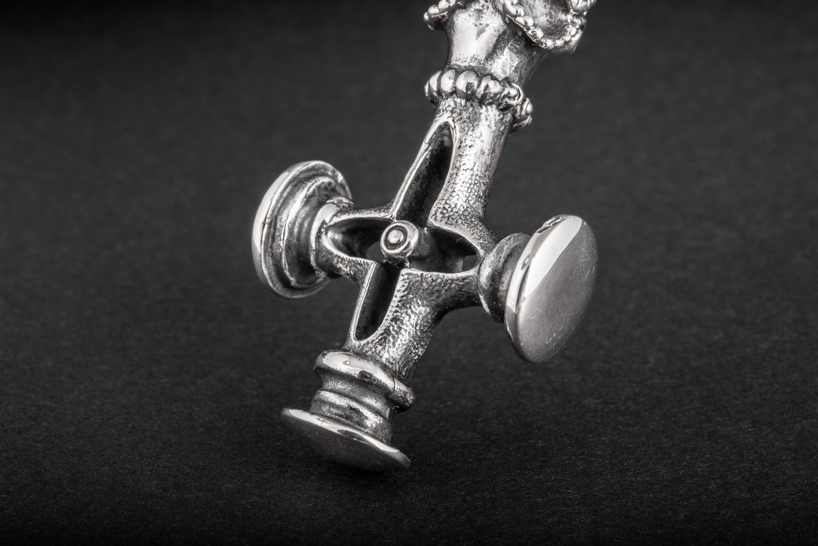 Pendentif Croix Mjölnir — Argent 925