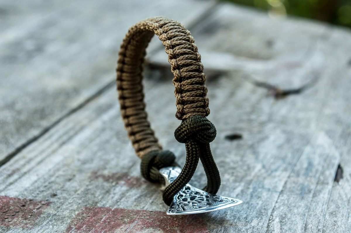 Bracelet Paracorde Hache Viking Bjorn — Argent 925