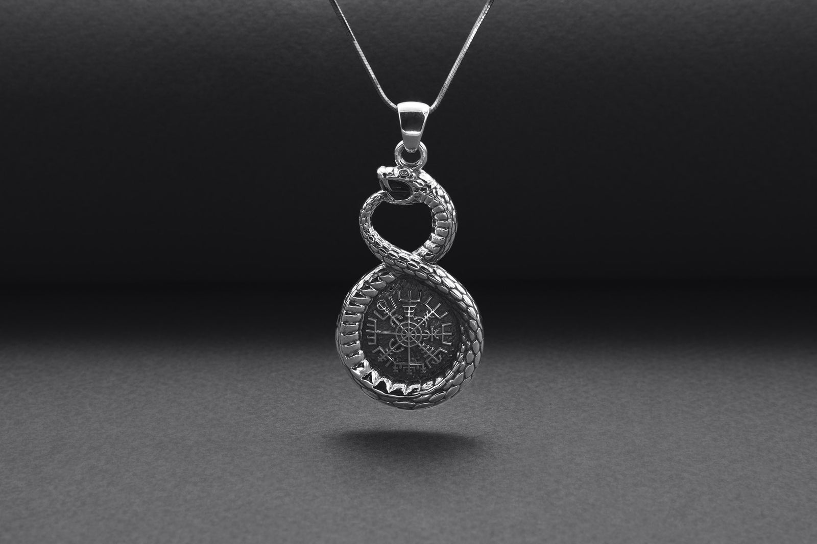 Pendentif Ouroboros et Vegvisir — Argent 925
