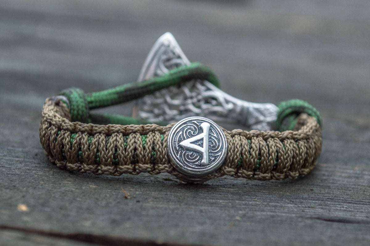 Bracelet Paracorde Médaillon Ulf — Argent 925