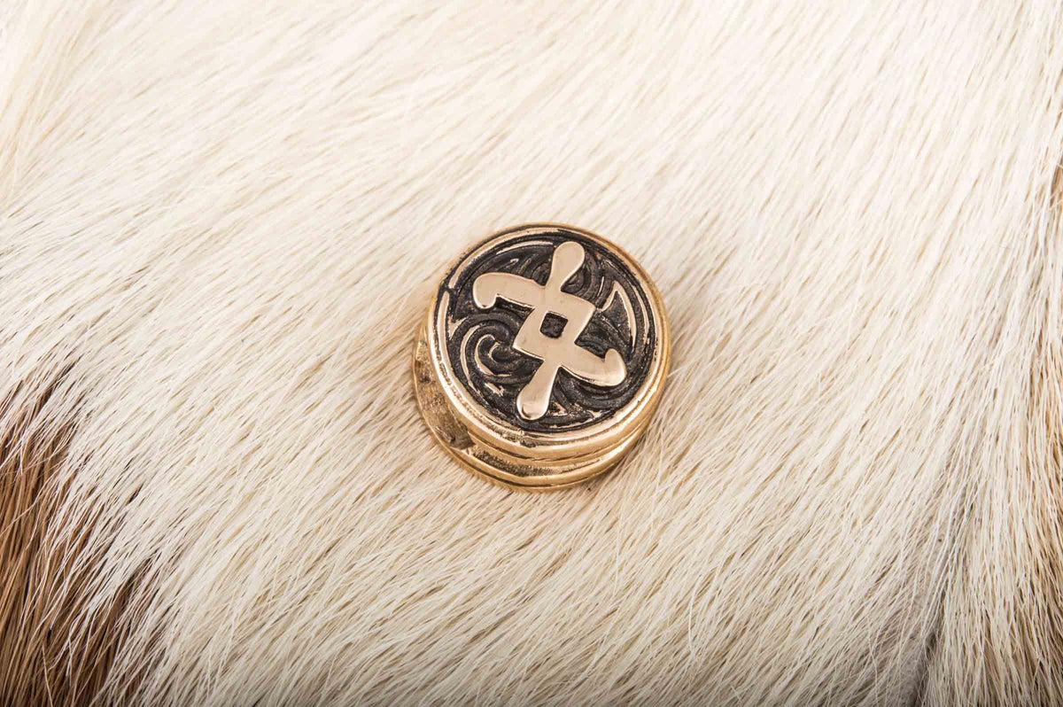 Perle de Barbe Médaillon Rune Ingwaz — Bronze