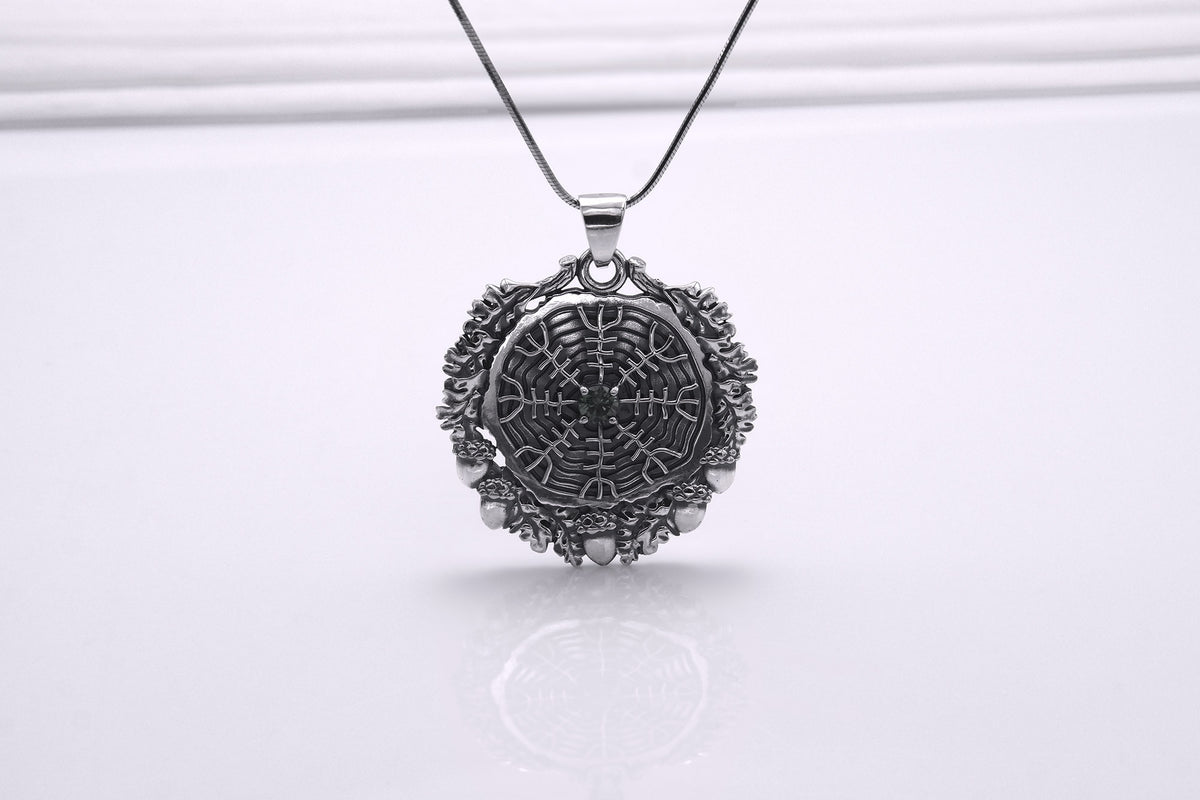 Pendentif Aegishjalmur et Bois — Argent 925