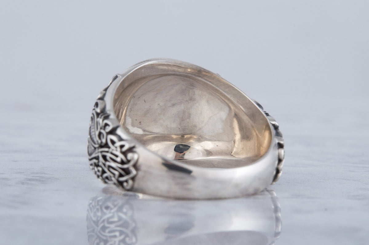 Bague Vegvisir et Ornement — Argent 925