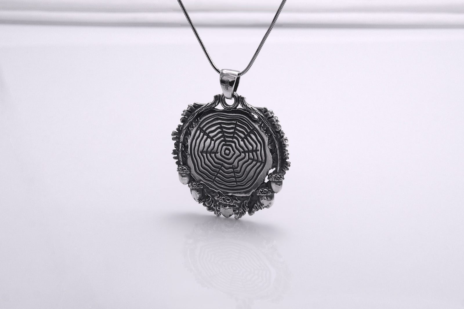 Pendentif Aegishjalmur et Bois — Argent 925