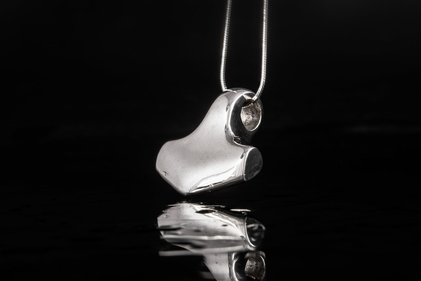 Pendentif Lisse Marteau de Thor et Mjölnir — Argent 925