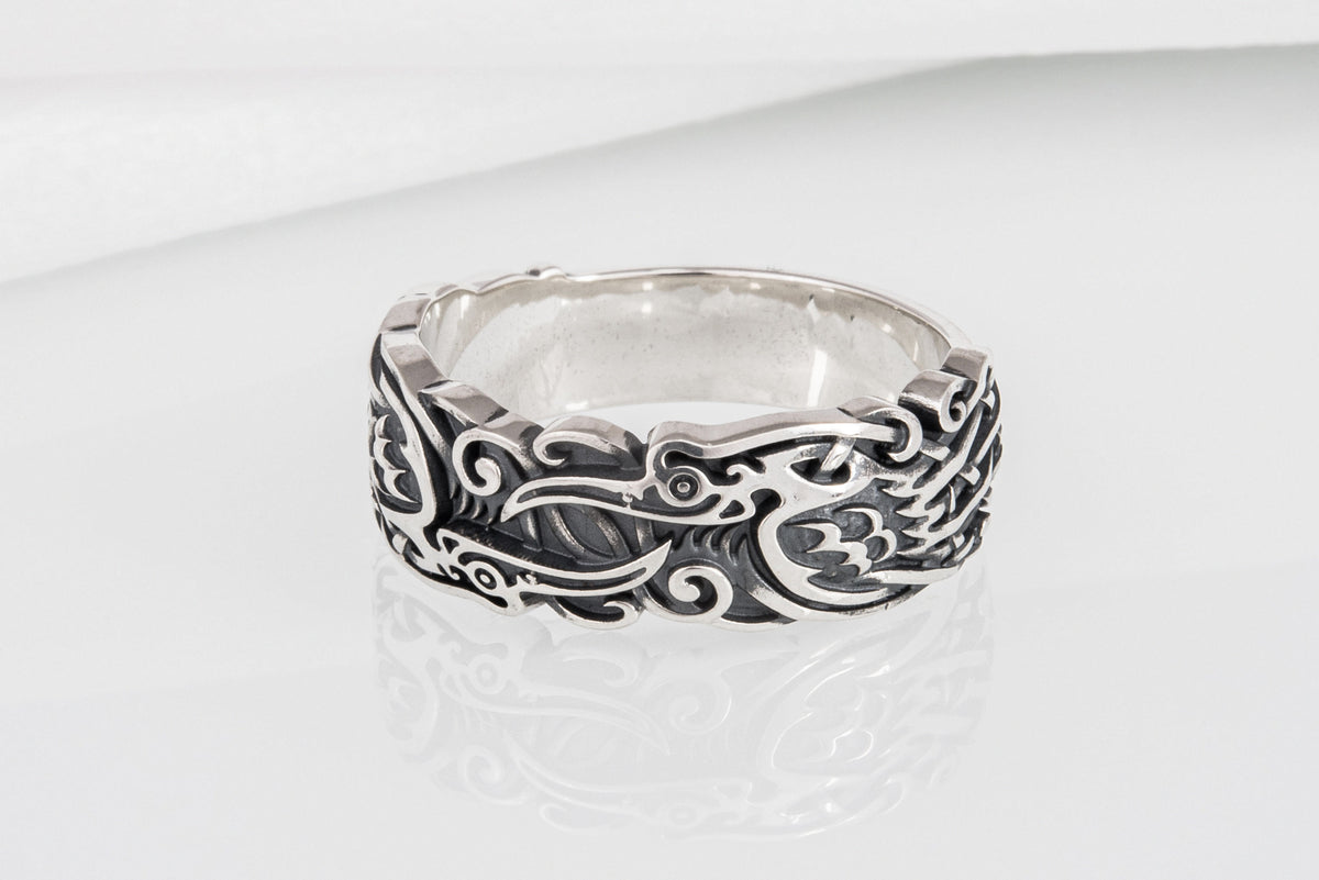 Bague Corbeaux et Ornement — Argent 925
