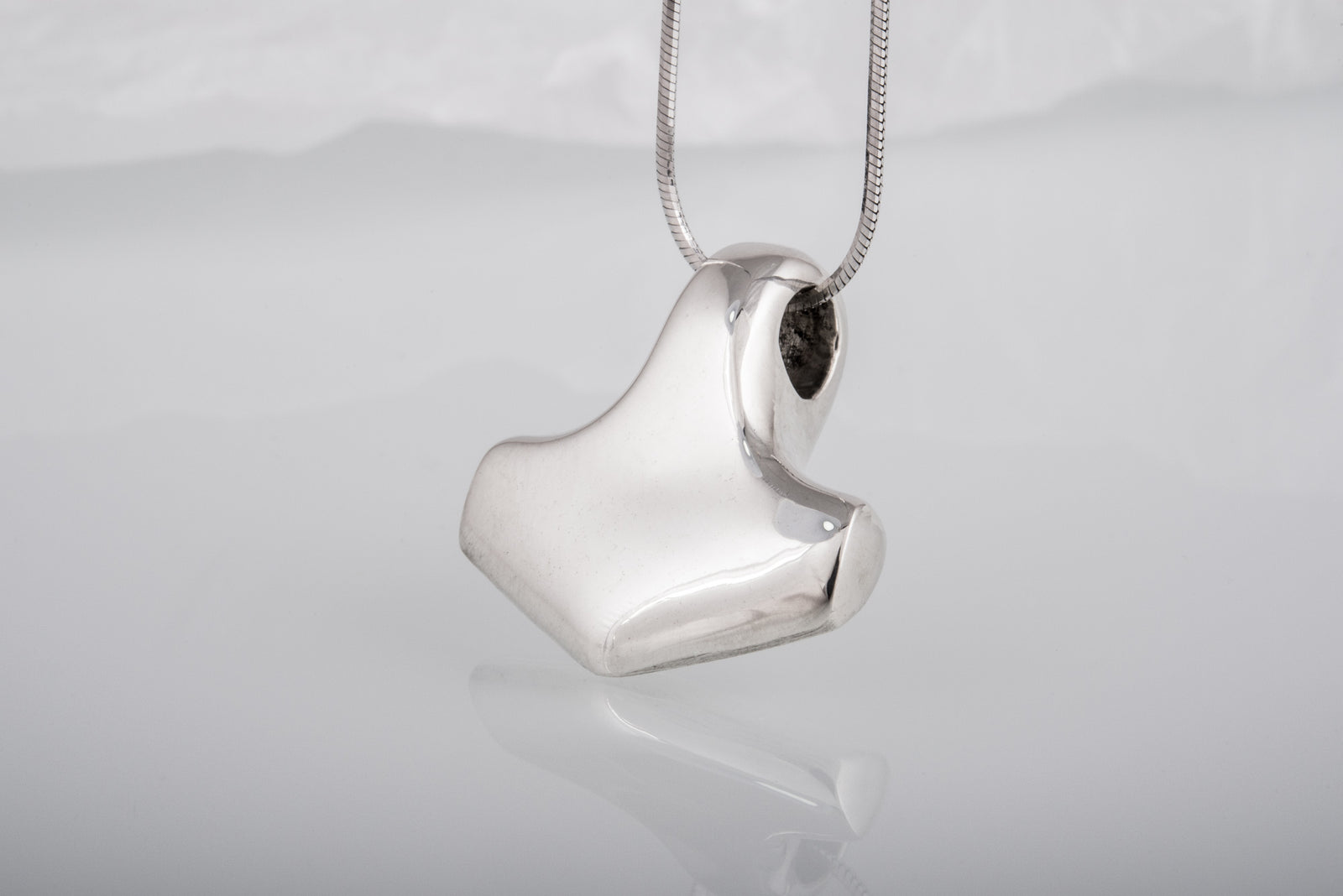 Pendentif Lisse Marteau de Thor et Mjölnir — Argent 925