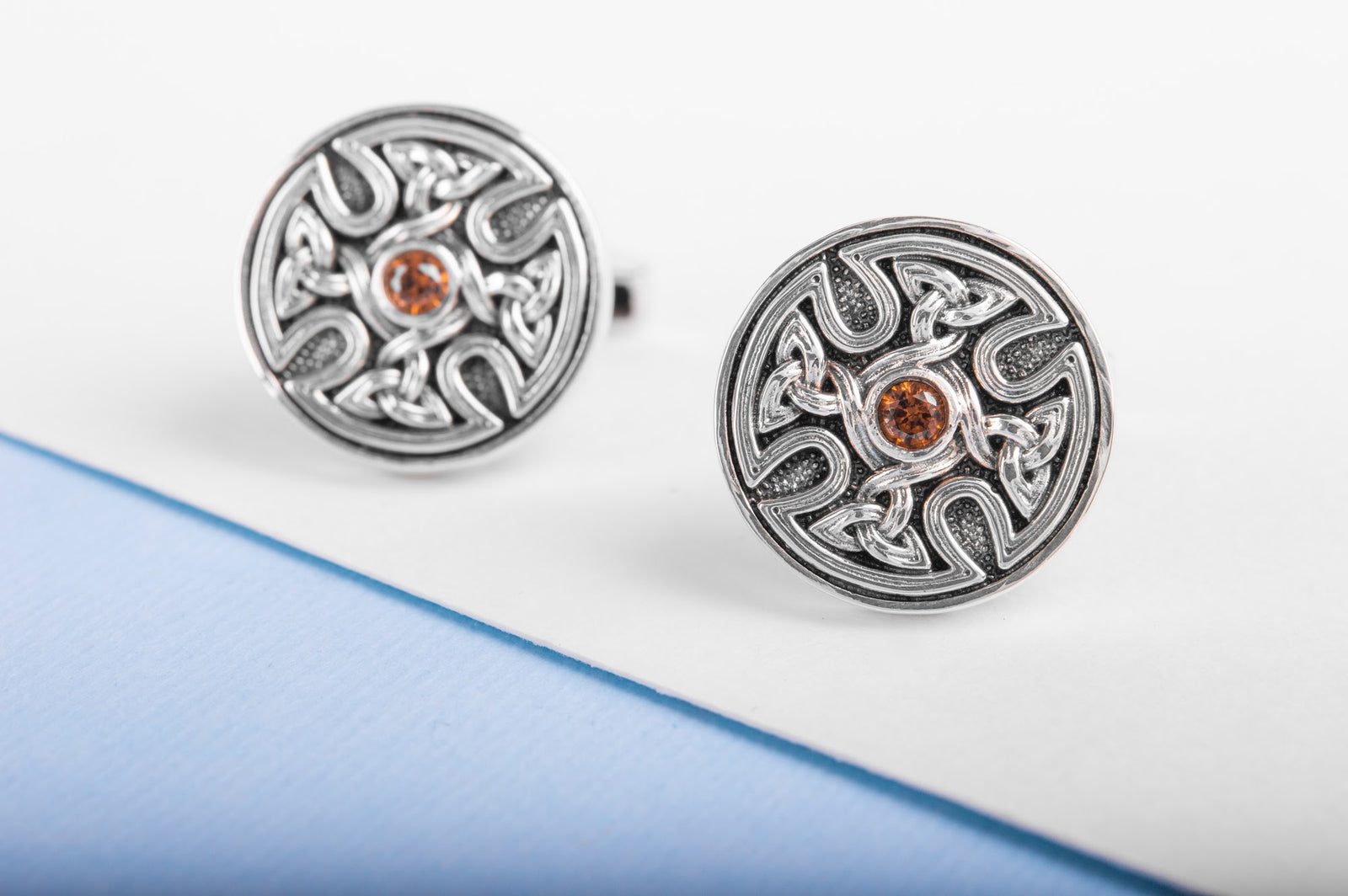 Boutons de manchette Viking Hravn — Argent 925