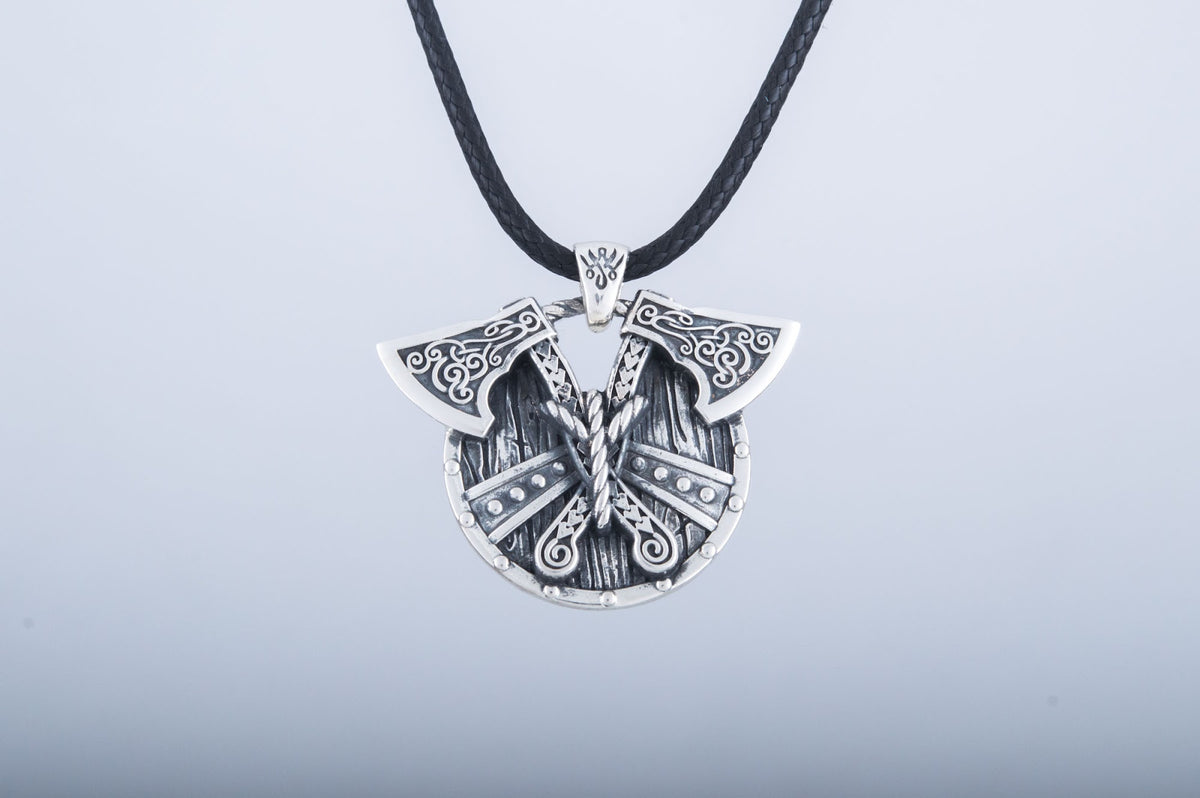 Pendentif Bouclier et Haches — Argent 925