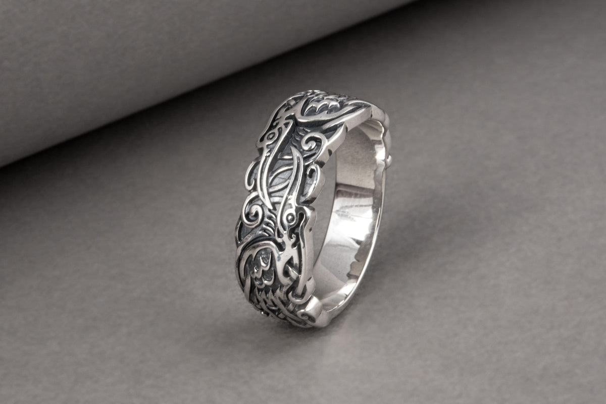 Bague Corbeaux et Ornement — Argent 925