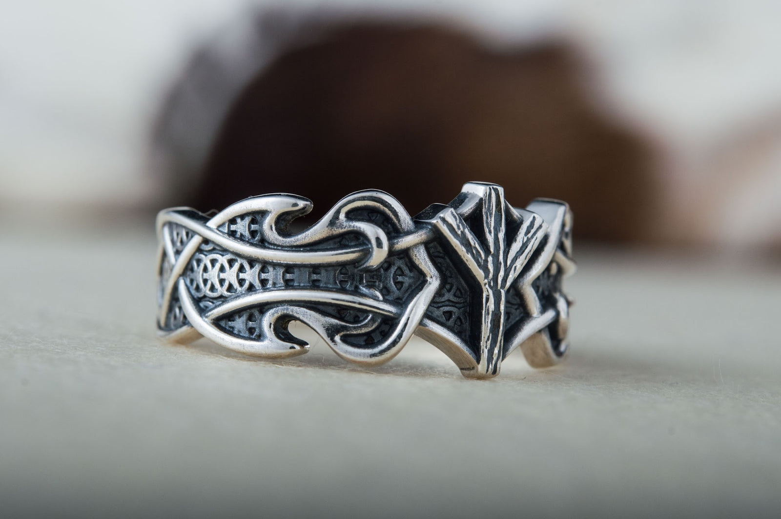 Bague Algiz et Rune — Argent 925