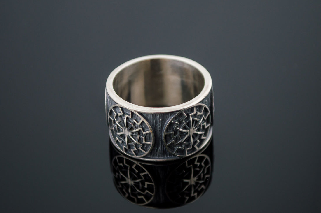 Bague Soleil Noir Ragnar — Argent 925