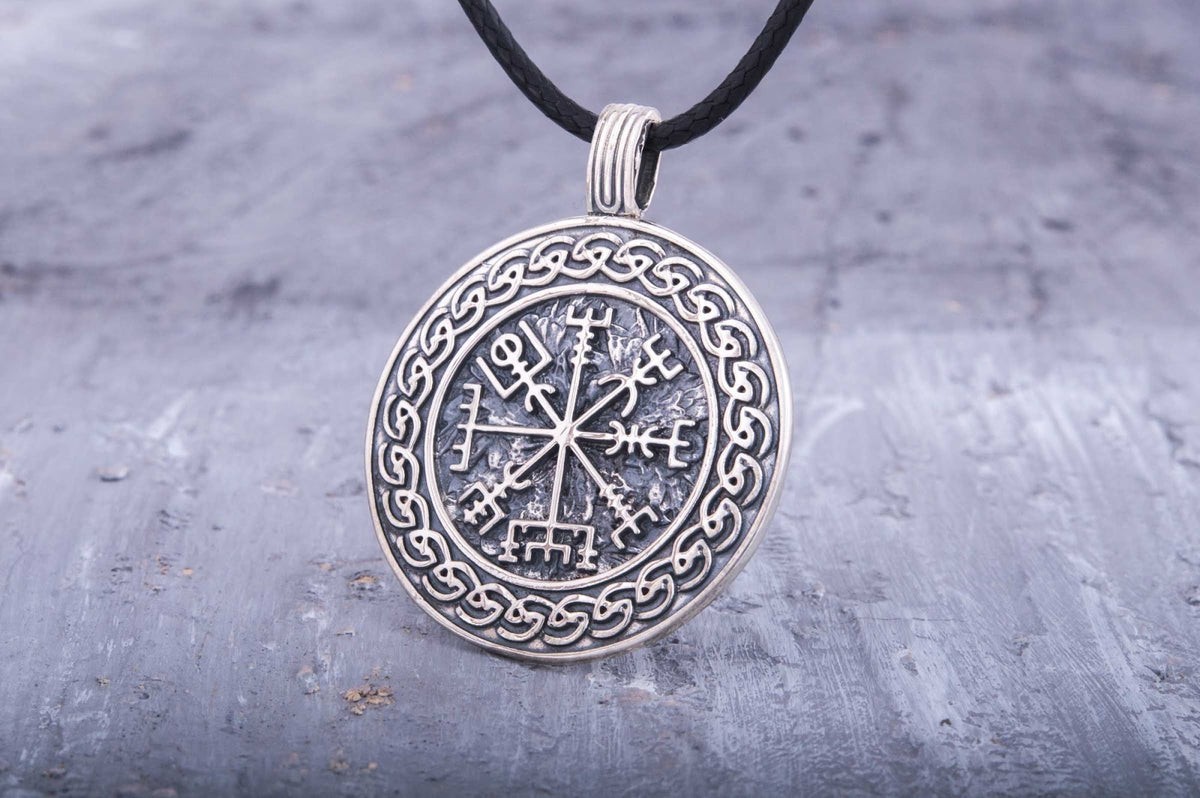 Pendentif Vegvisir et Ornement — Argent 925