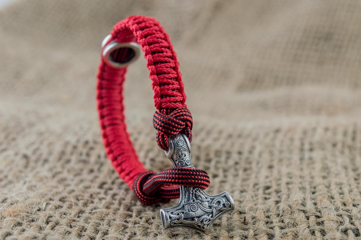 Bracelet Paracorde Marteau de Thor Knut — Argent 925