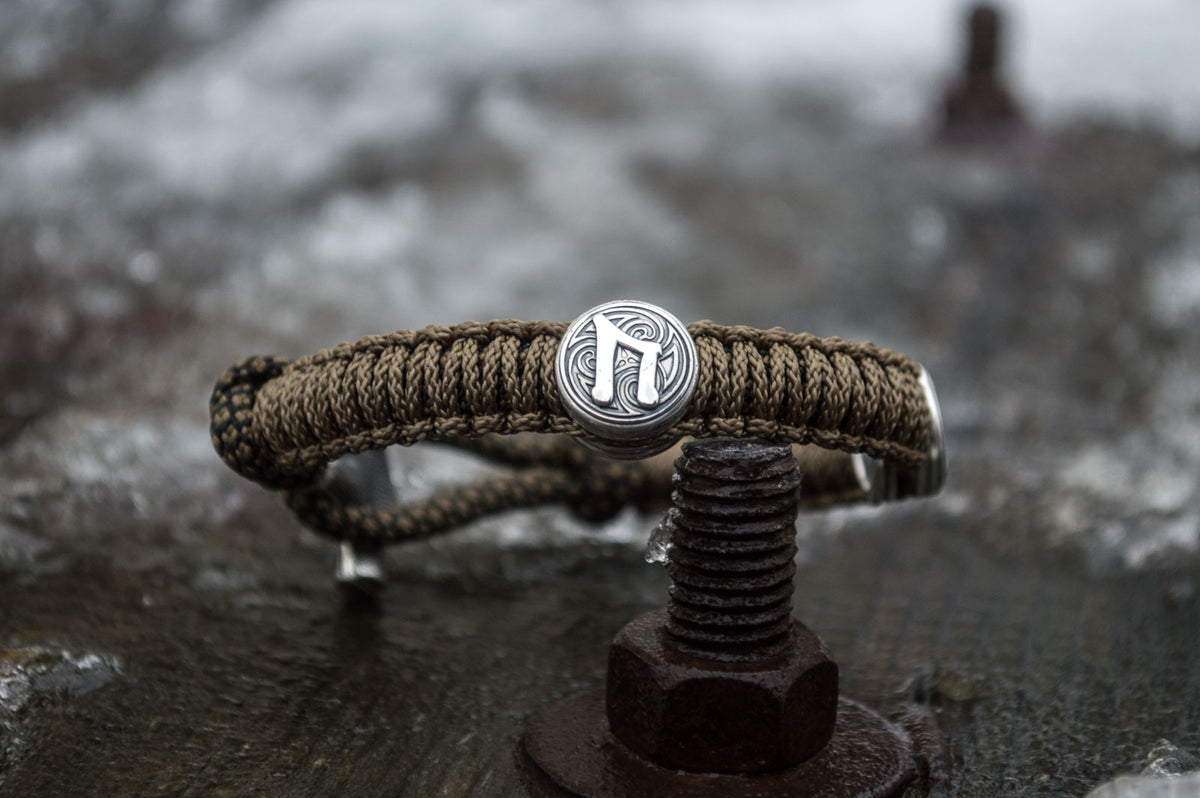Bracelet Paracorde Marteau de Thor Rollon — Argent 925