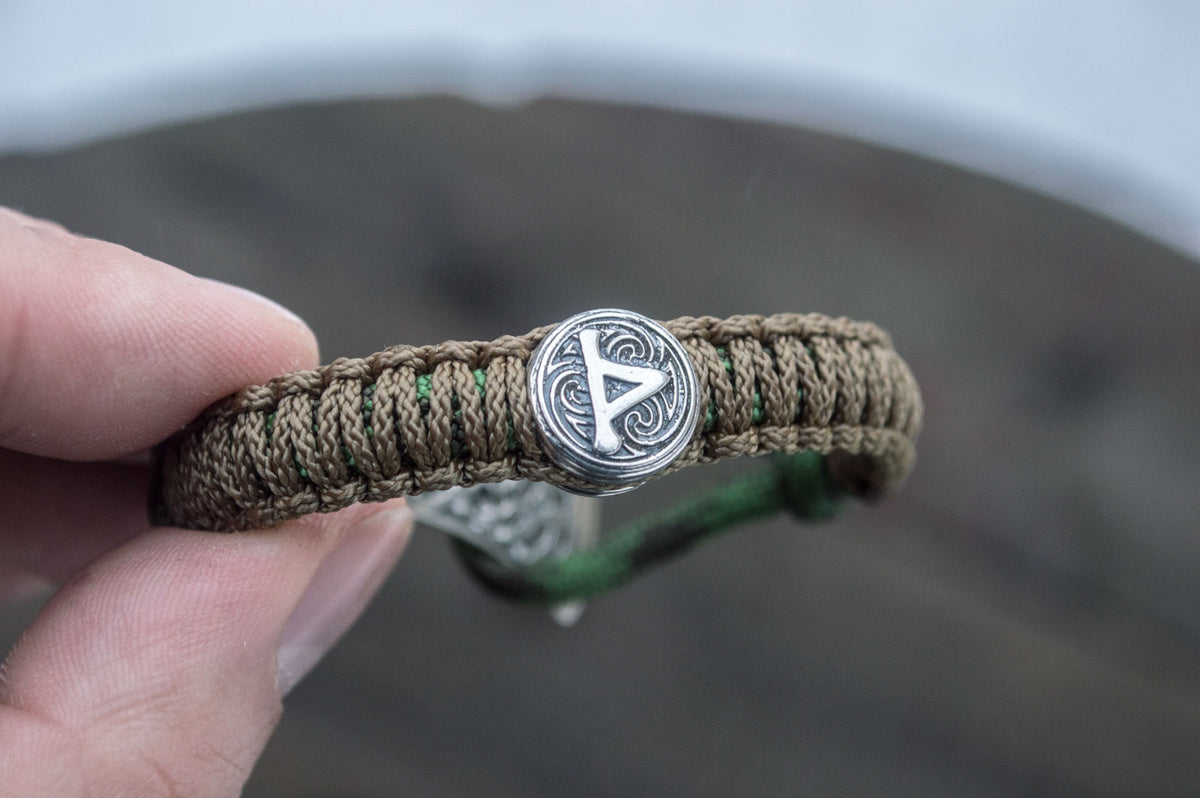 Bracelet Paracorde Médaillon Ulf — Argent 925