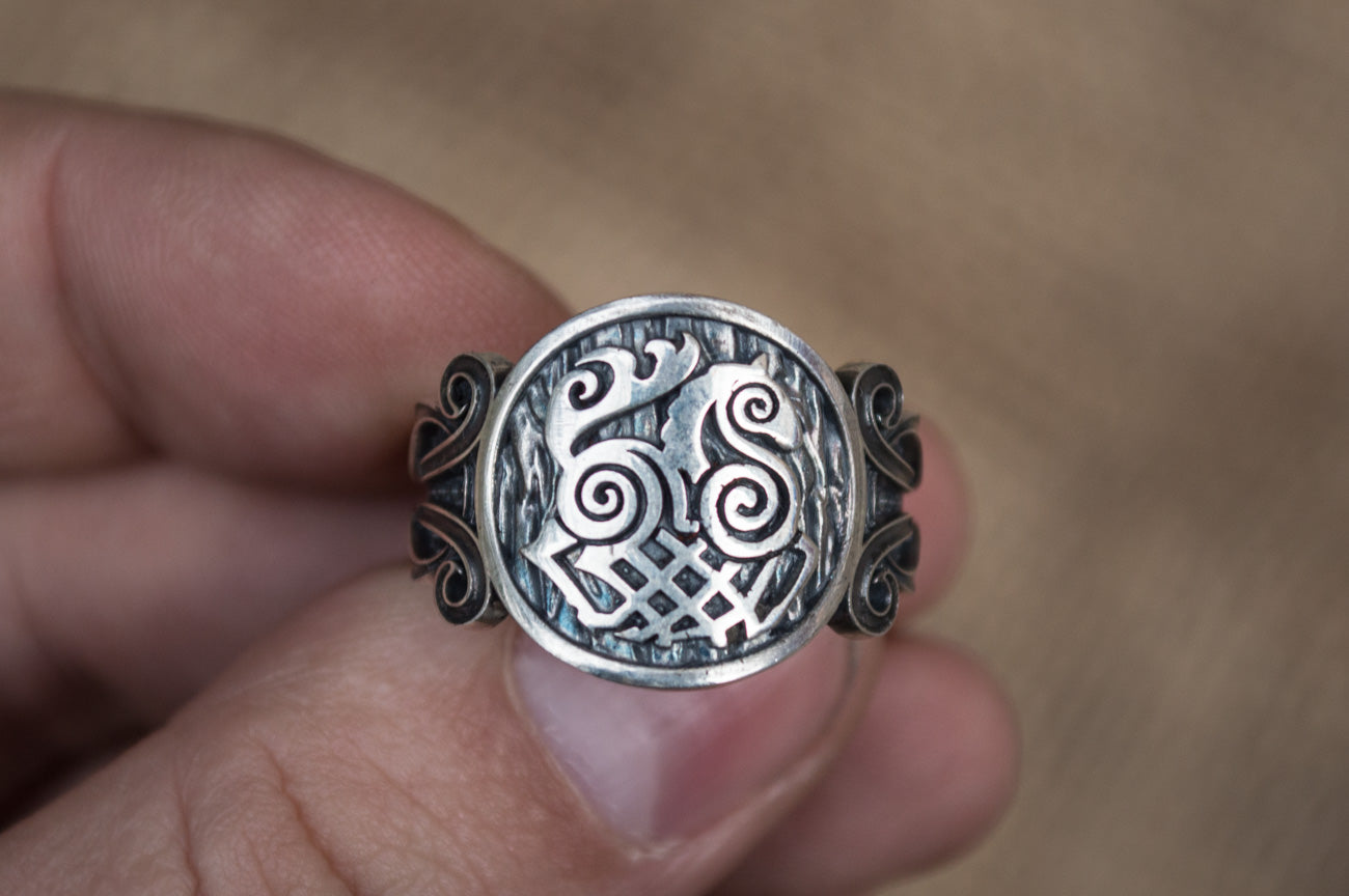 Bague Chevalière Viking Sigurd — Argent 925
