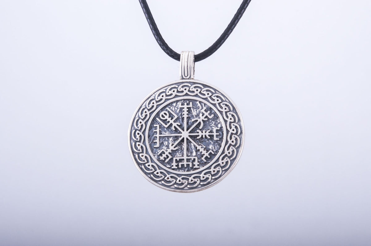 Pendentif Vegvisir et Ornement — Argent 925