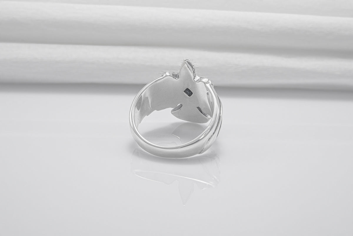 Bague Corbeau pierre bleue — Argent 925