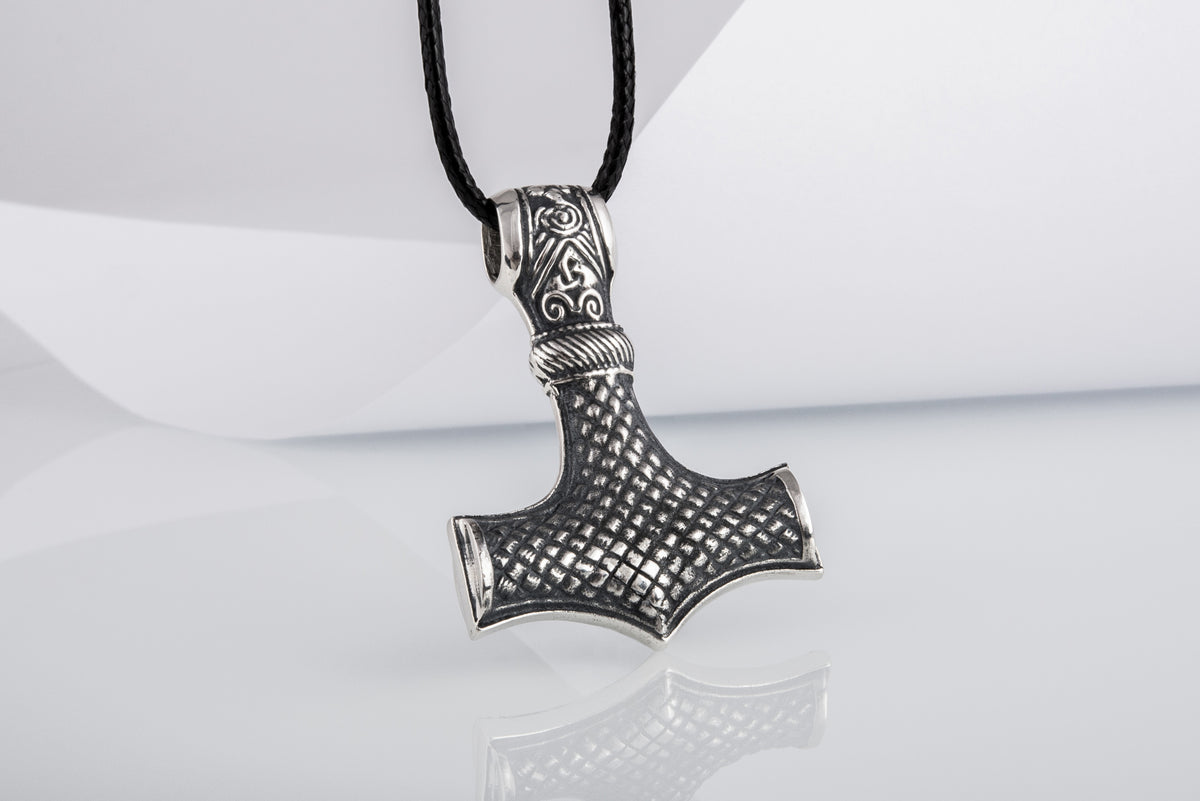 Pendentif Marteau de Thor et Mjölnir Ornement — Argent 925