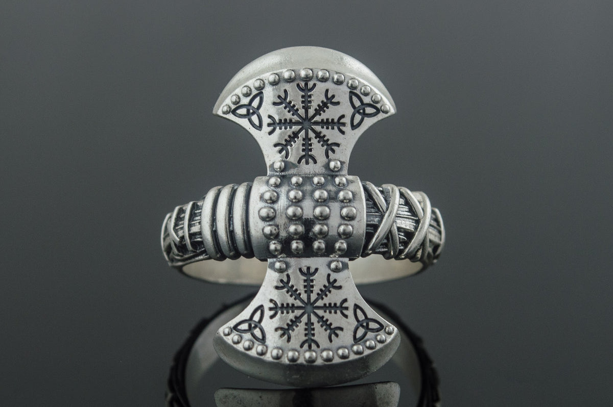 Bague Hache et Aegishjalmur — Argent 925