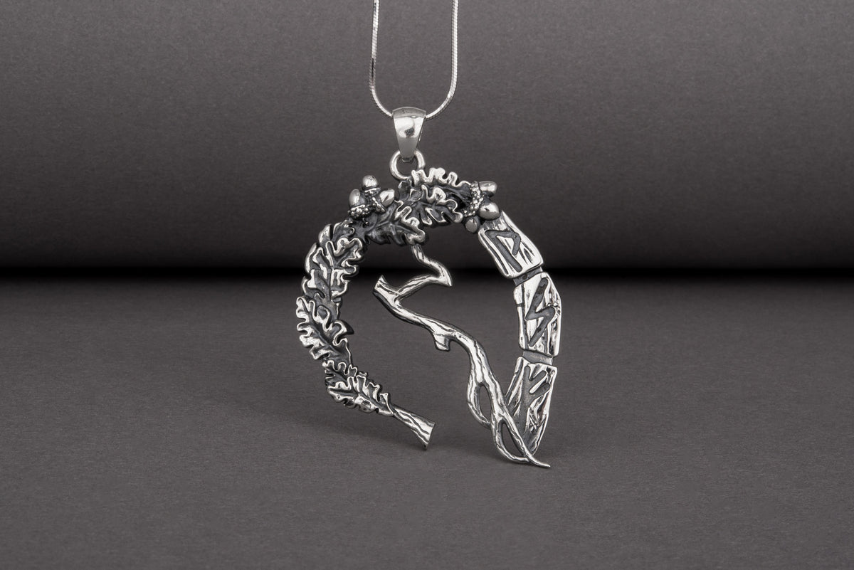 Pendentif Chêne et Feuillage — Argent 925