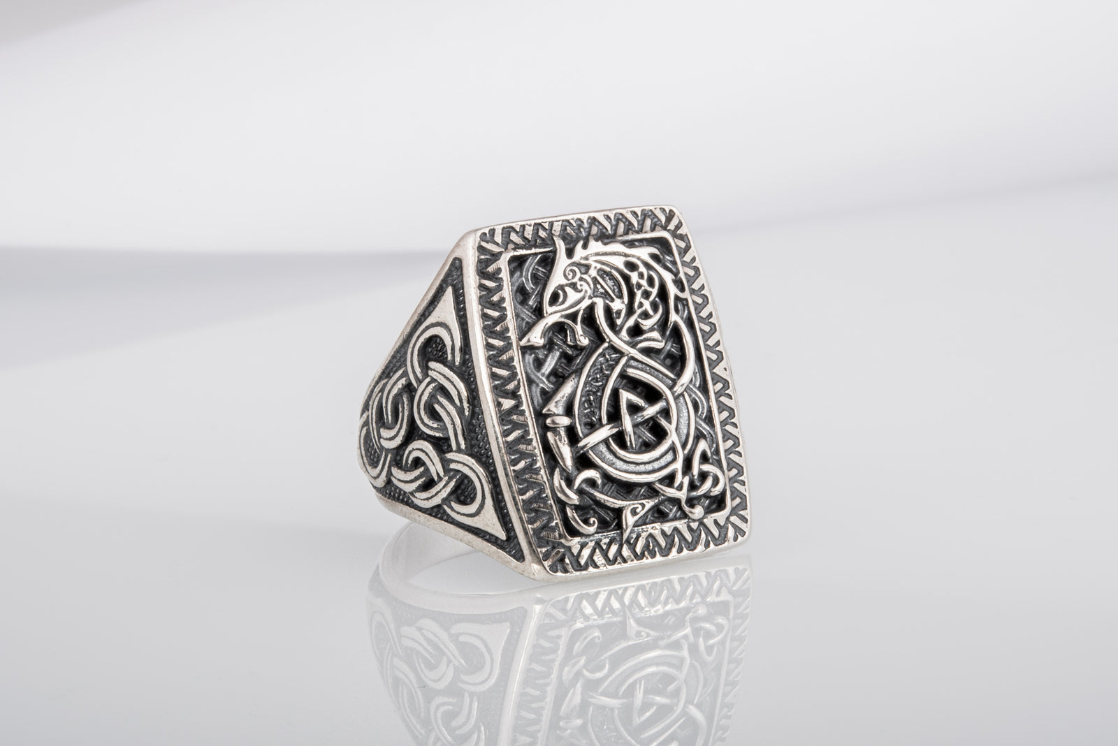 Bague Ornement et Fenrir — Argent 925