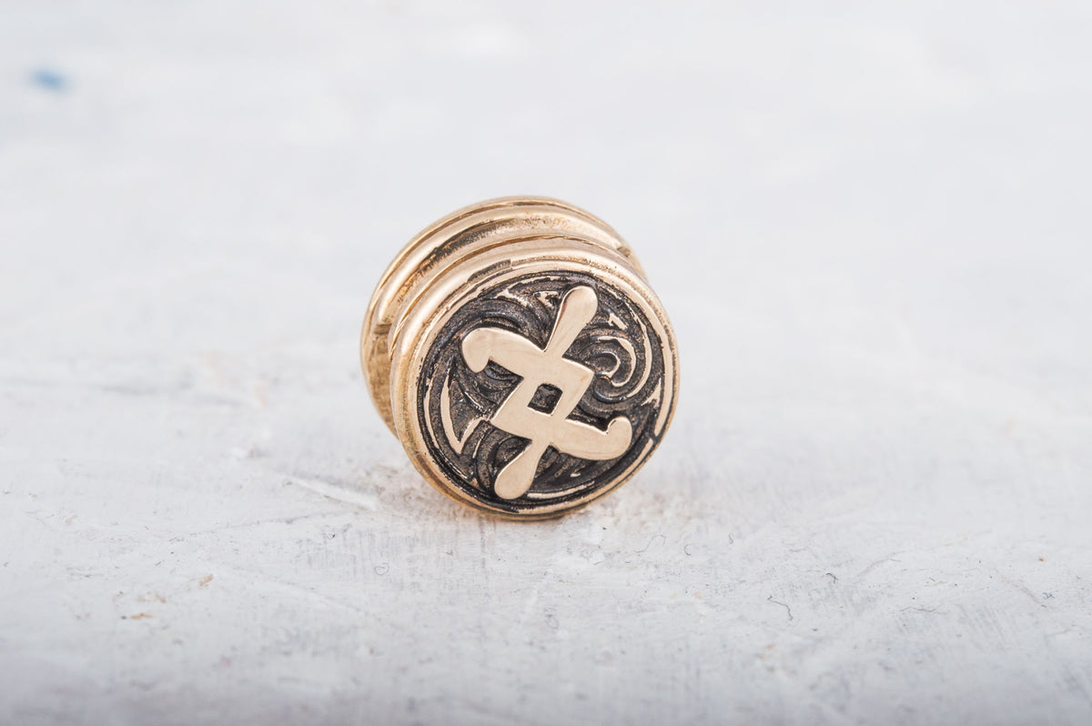 Perle de Barbe Médaillon Rune Ingwaz — Bronze