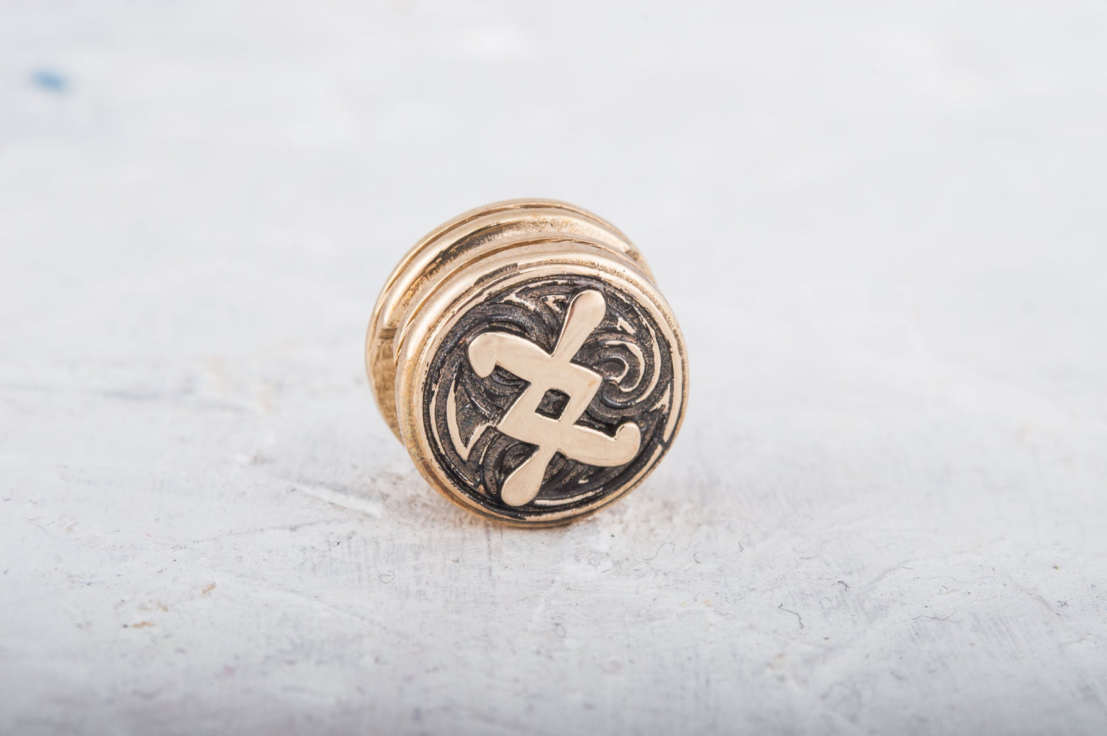 Perle de Barbe Médaillon Rune Ingwaz — Bronze