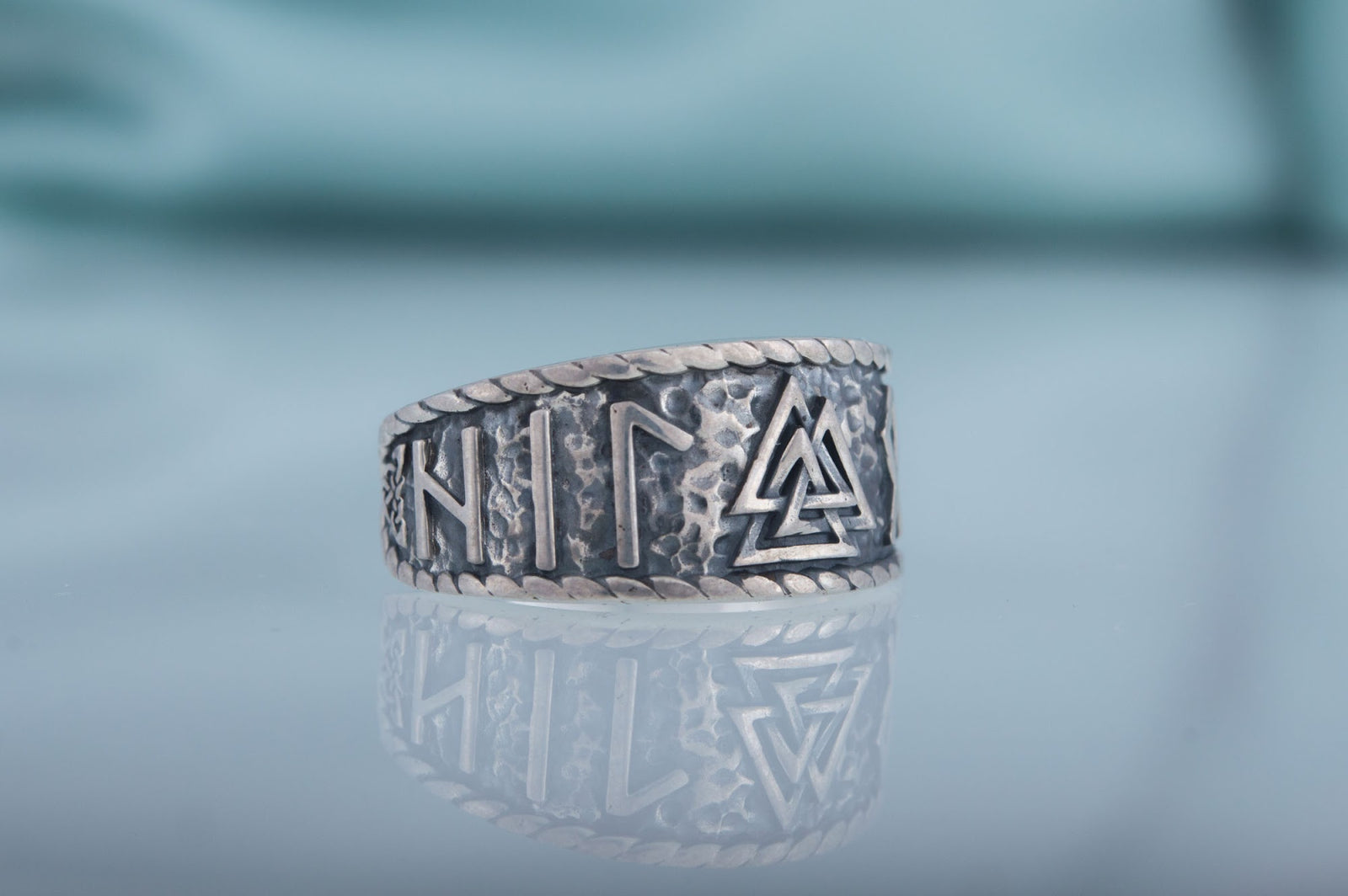 Bague Salut à Odin et Valknut — Argent 925