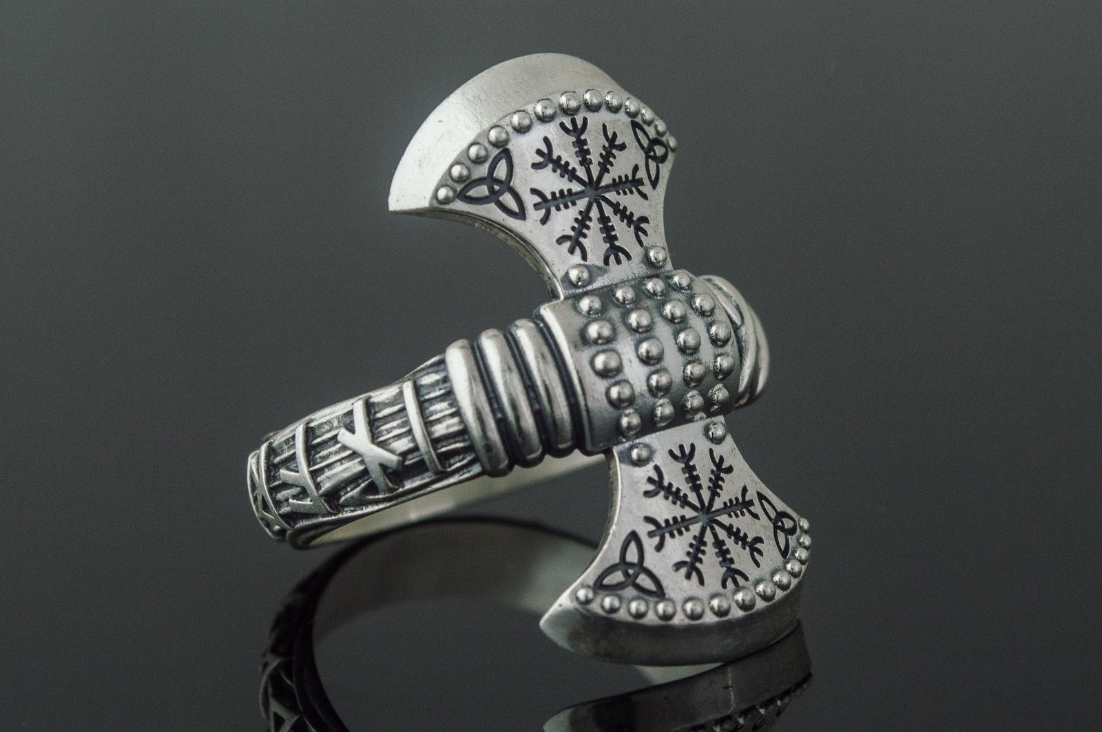 Bague Hache et Aegishjalmur — Argent 925
