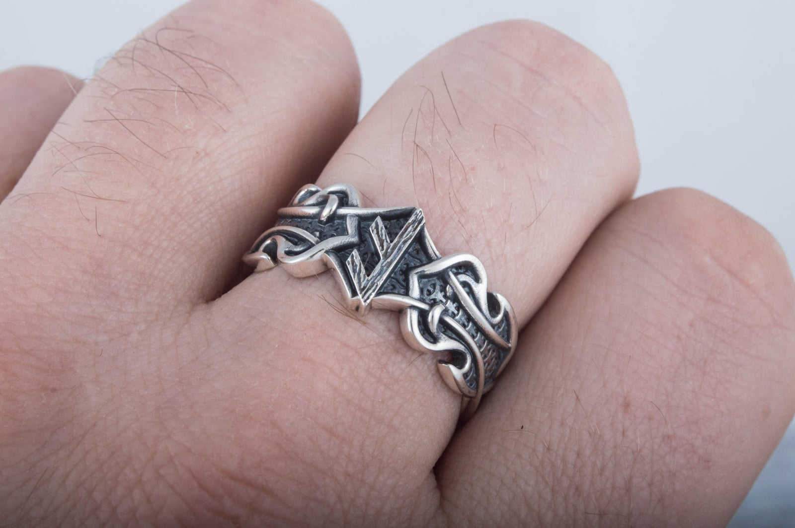 Bague Rune et Ornement Runique — Argent 925