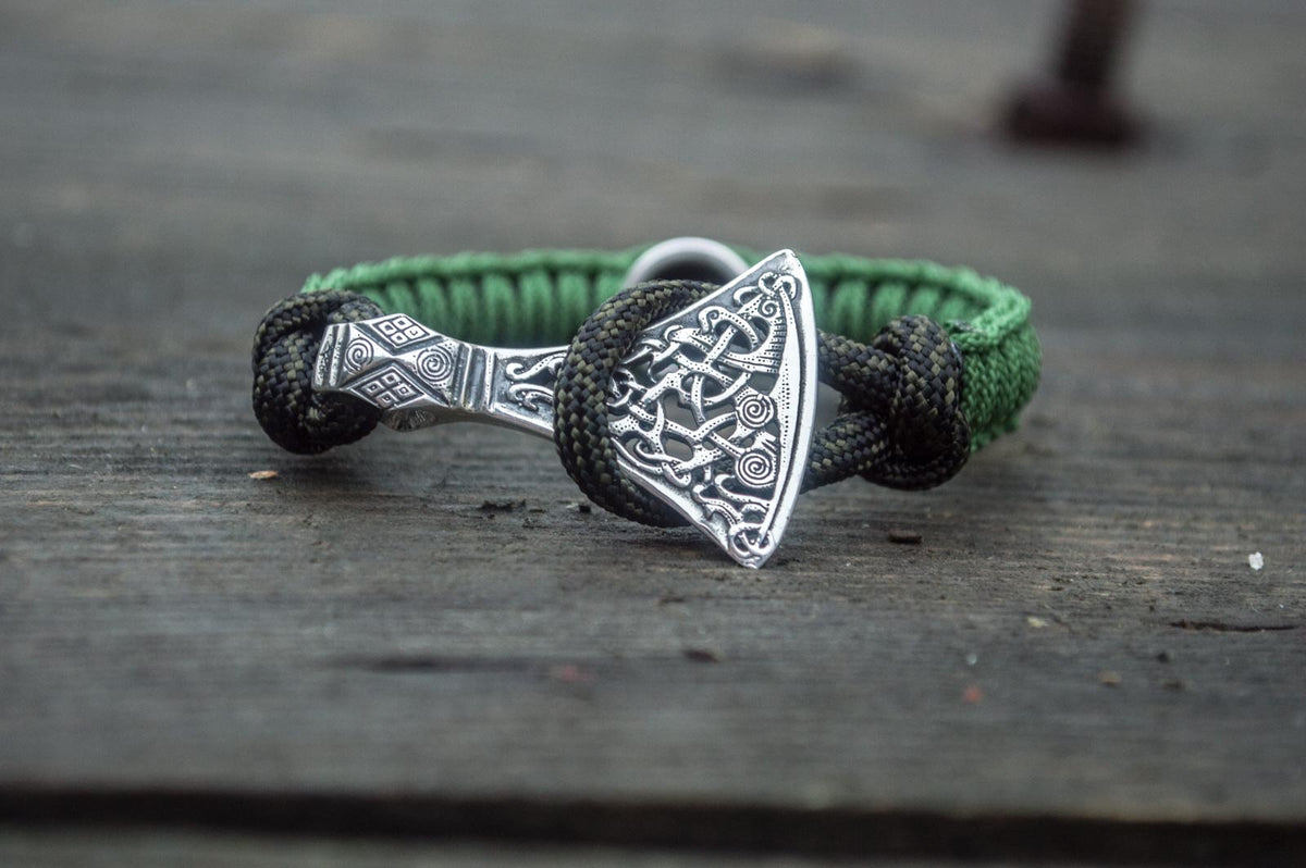 Bracelet Paracorde Médaillon Leif — Argent 925