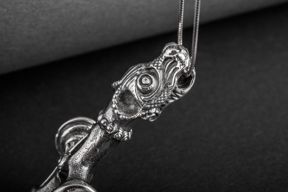 Pendentif Croix Mjölnir — Argent 925