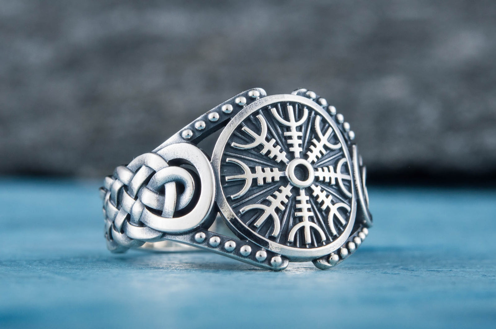 Bague Aegishjalmur et Ornement Bjorn — Argent 925