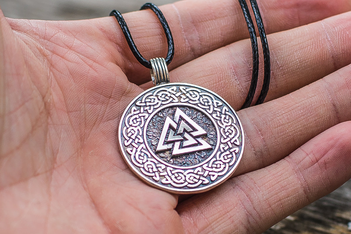 Pendentif Valknut et Ornement Viking — Argent 925