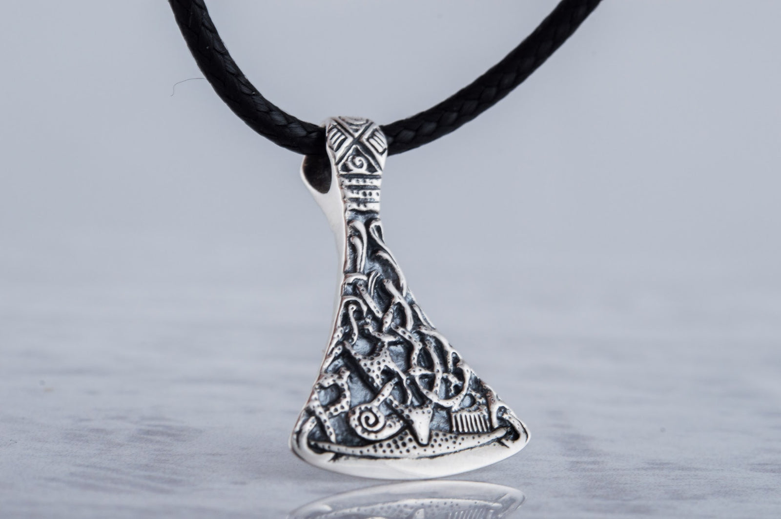 Pendentif Hache et Ornement Style Mammen — Argent 925