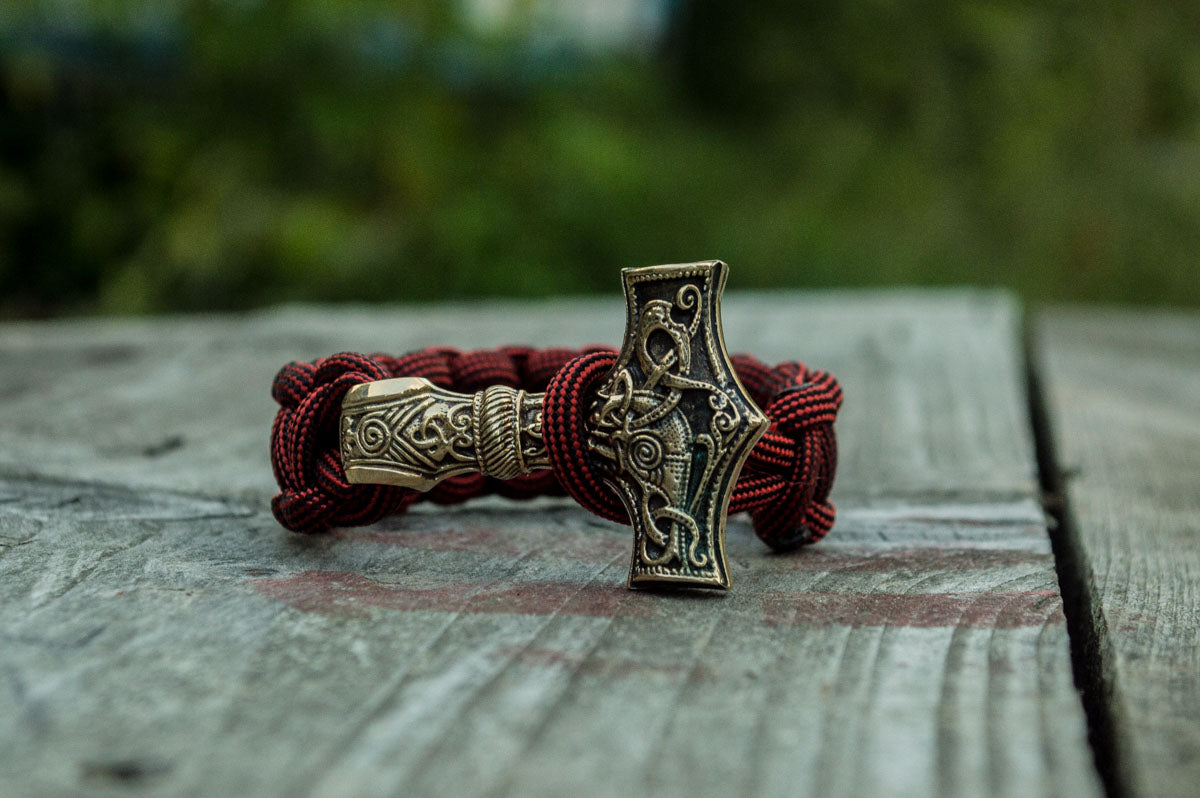 Bracelet Paracorde Marteau de Thor Ivar — Bronze